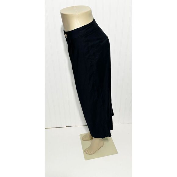 Who What Wear Wide Leg Crop Flowy Pants High Rise Casual Black Women’s Size 4 - Picture 9 of 13